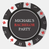 トランプのポーカーナイトバチュラーパーティラスベガスカジノ ラウンドシール (正面)