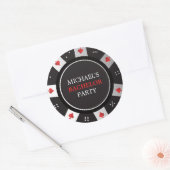 トランプのポーカーナイトバチュラーパーティラスベガスカジノ ラウンドシール (封筒)