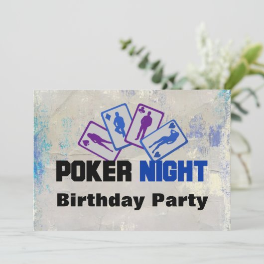 トランプのポーカーナイトバースデーパーティーへの招待 招待状 (スタンド正面)