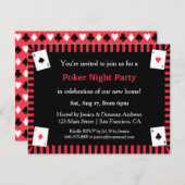 トランプのポーカーナイト引っ越し祝いパーティーパーティの招待状 招待状 (正面/裏面)