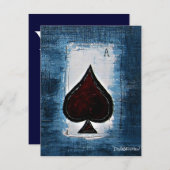 トランプのポーカーナイト招待状 招待状 (正面/裏面)