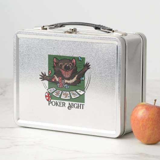 トランプのポーカーナイト王室のフラッシュ漫画タスマニアデビル メタルランチボックス (インサイチュ)