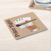 トランプのポーカーナイト紙コースター スクエアペーパーコースター (アングル)