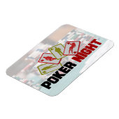 トランプのポーカーナイト(トランプとトランプのポーカーチップ) マグネット (左側)