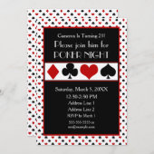 トランプのポーカーナイト|トランプのポーカーテーマ|カードスーツ 招待状 (正面/裏面)