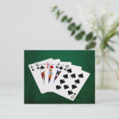 トランプのポーカーハンズストレート – エーストゥテン ポストカード (スタンド正面)