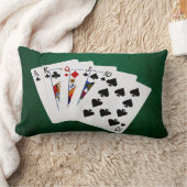 トランプのポーカーハンズストレート – エーストゥテン ランバークッション (ブランケット)