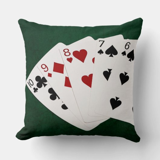 トランプのポーカーハンズストレート – 10~6 クッション (正面)