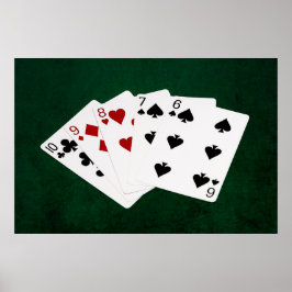 トランプのポーカーハンズストレート – 10～6 ポスター