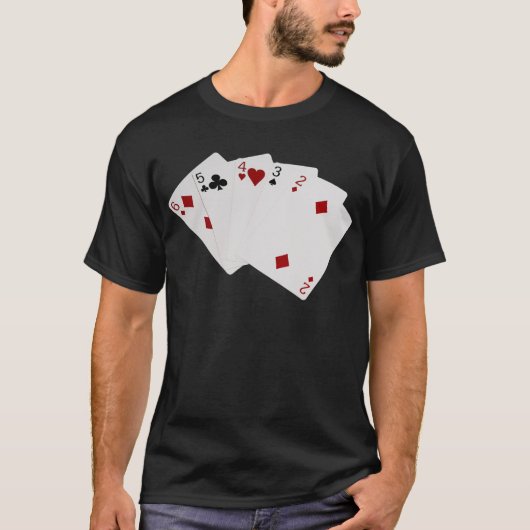 トランプのポーカーハンズストレート – 6~2 Tシャツ (正面)