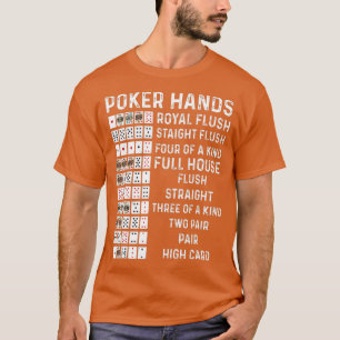 トランプのポーカーハンズチートシートカードカジノゲームおもしろいPl Tシャツ