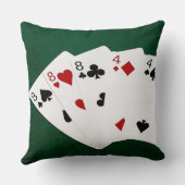 トランプのポーカーハンズフルハウスエイトアンドフォー クッション (裏面)