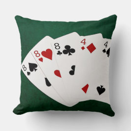 トランプのポーカーハンズフルハウスエイトアンドフォー クッション