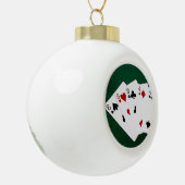 トランプのポーカーハンズフルハウスエイトアンドフォー セラミックボールオーナメント (左)