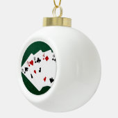 トランプのポーカーハンズフルハウスエイトアンドフォー セラミックボールオーナメント (右)