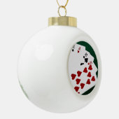 トランプのポーカーハンズフルハウスエース&テン セラミックボールオーナメント (左)