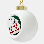トランプのポーカーハンズフルハウスエース&テン セラミックボールオーナメント (右)