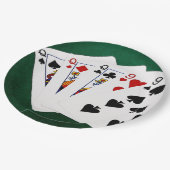 トランプのポーカーハンズフルハウスクイーンアンドナイン ペーパープレート (アングル)