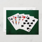トランプのポーカーハンズフルハウスクイーンアンドナイン ポストカード (正面/裏面)