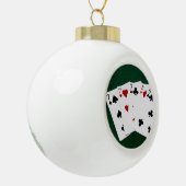 トランプのポーカーハンズフルハウスセブン&ファイブ セラミックボールオーナメント (左)