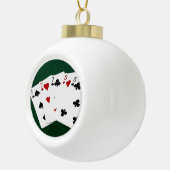 トランプのポーカーハンズフルハウスセブン&ファイブ セラミックボールオーナメント (右)