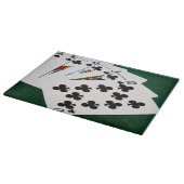 トランプのポーカーハンズ王室の – フラッシュ – クラブスーツ カッティングボード (角)