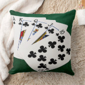 トランプのポーカーハンズ王室の – フラッシュ – クラブスーツ クッション (ブランケット)