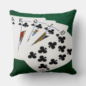 トランプのポーカーハンズ王室の – フラッシュ – クラブスーツ クッション (裏面)