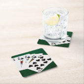 トランプのポーカーハンズ王室の – フラッシュ – クラブスーツ スクエアペーパーコースター (インサイチュ)