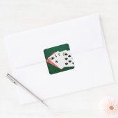 トランプのポーカーハンズ – デッドマンズハンド スクエアシール (封筒)