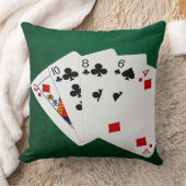 トランプのポーカーハンズ – ハイカード – クイーン クッション (ブランケット)