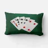 トランプのポーカーハンズ – ハイカード – クイーン ランバークッション (裏面)