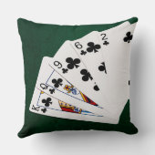 トランプのポーカーハンズ – フラッシュ – クラブスーツ クッション (裏面)
