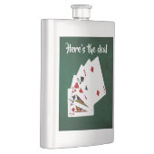 トランプのポーカーハンズ – ワンペア – ジャック – 取引はこちら フラスク (右)