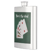 トランプのポーカーハンズ – ワンペア – ジャック – 取引はこちら フラスク (左)