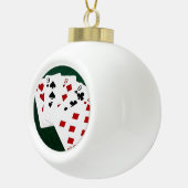 トランプのポーカーハンズ – 種類の4つ – ラインと8つ セラミックボールオーナメント (右)