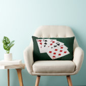 トランプのポーカーハンズ – 種類の4つ – ラインと8つ ランバークッション (椅子)