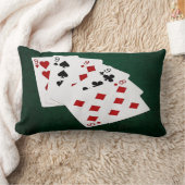 トランプのポーカーハンズ – 種類の4つ – ラインと8つ ランバークッション (ブランケット)