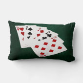 トランプのポーカーハンズ – 種類の4つ – ラインと8つ ランバークッション (裏面)