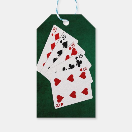 トランプのポーカーハンズ – 種類の4つ – 10と6 ギフトタグ (正面)