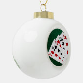 トランプのポーカーハンズ – 種類の4つ – 10と6 セラミックボールオーナメント (左)