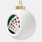 トランプのポーカーハンズ – 種類の4つ – 10と6 セラミックボールオーナメント (右)