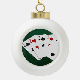 トランプのポーカーハンズ – 種類の4つ – 17と2 セラミックボールオーナメント