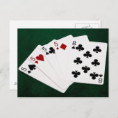 トランプのポーカーハンズ – 種類の4つ – 5と8つ ポストカード (正面/裏面)