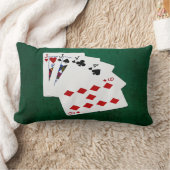 トランプのポーカーハンズ – 2ペア – ジャック、4 ランバークッション (ブランケット)