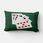 トランプのポーカーハンズ – 2ペア – ジャック、4 ランバークッション (裏面)