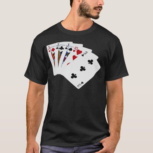 トランプのポーカーハンズ – 3種類 – ジャック Tシャツ (正面)