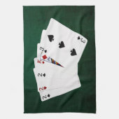 トランプのポーカーハンズ – 3種類 – 2 キッチンタオル (縦)