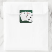 トランプのポーカーハンズ – 3種類 – 2 スクエアシール (バッグ)