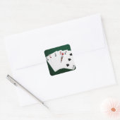 トランプのポーカーハンズ – 3種類 – 2 スクエアシール (封筒)